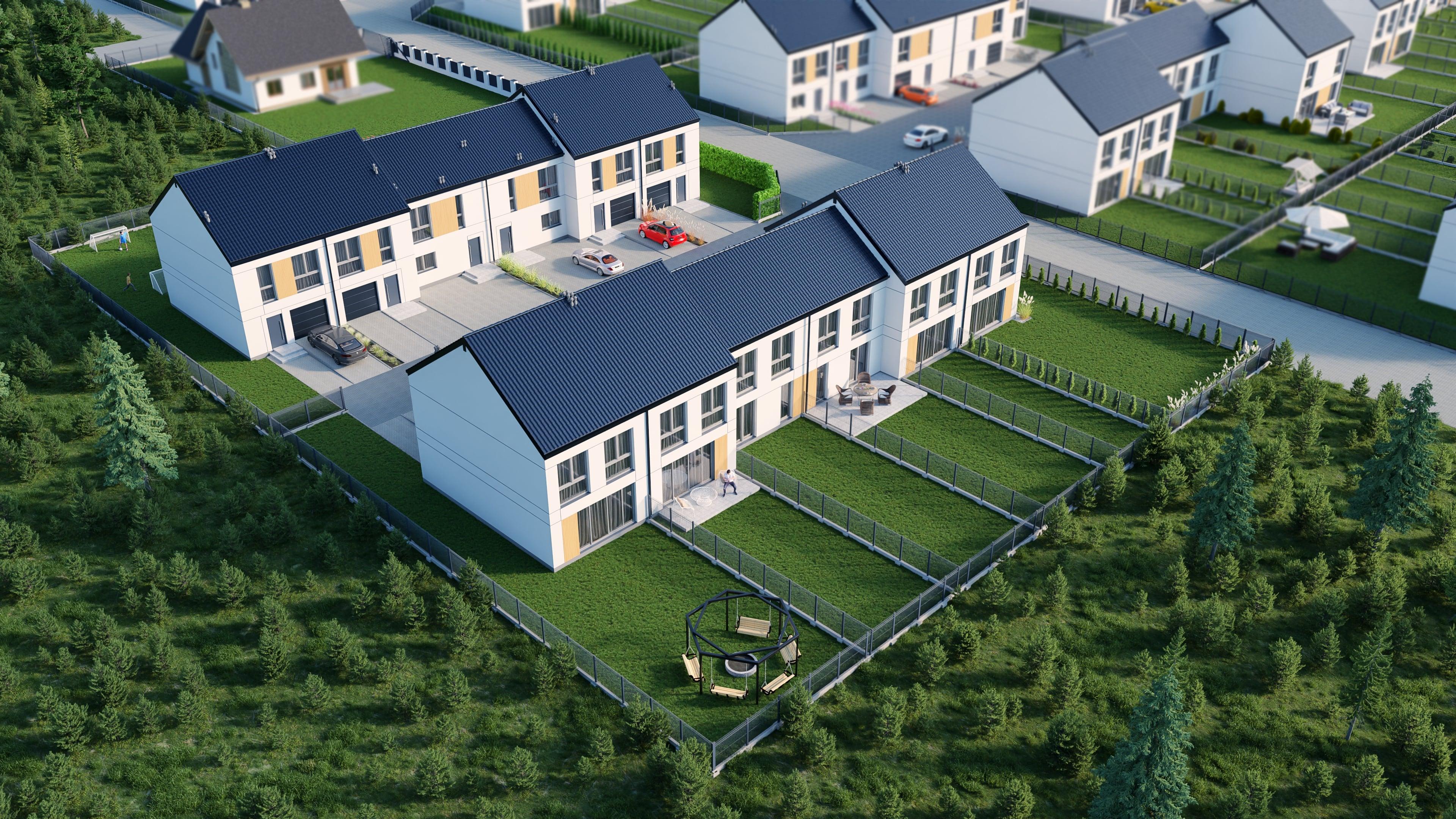 Wizualizacja osiedla z lotu ptaka - interaktywny podgląd