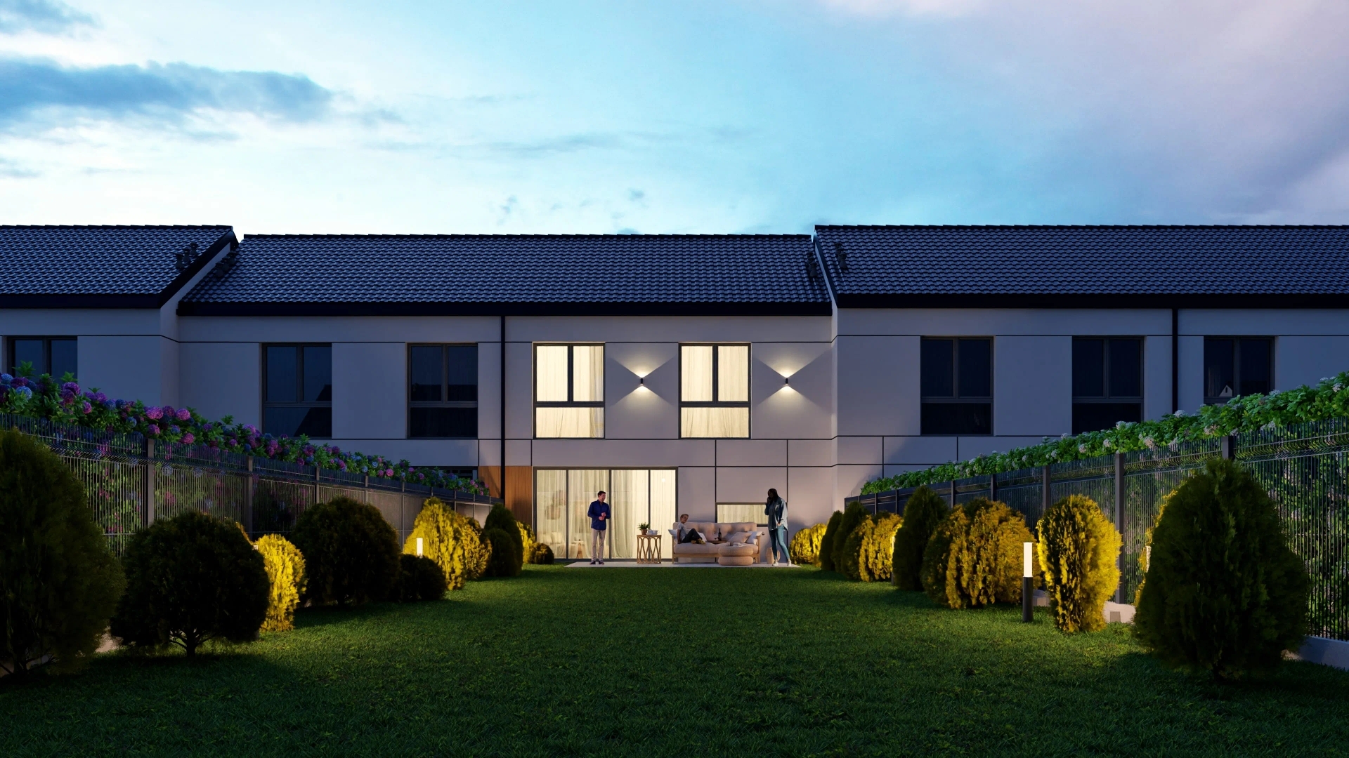 Ogród i architektura domów Osiedla Głosków.